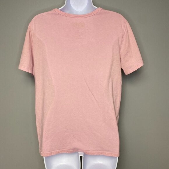 AC/DC Womens Short Sleeve Split V-Neck Pink T-Shirt Size M - Picture 3 of 4